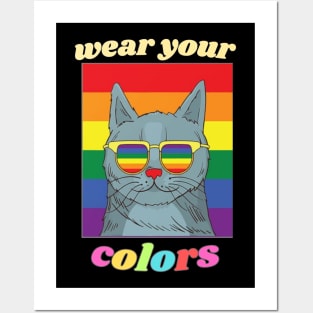 LGBT Pride Cat - Cute Rainbow Kitty - Wear your colors Posters and Art